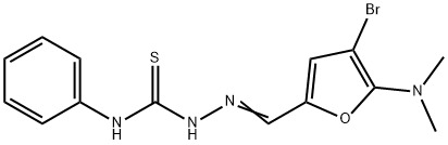 Hydrazinecarbothioamide,  2-[[4-bromo-5-(dimethylamino)-2-furanyl]methylene]-N-phenyl- 结构式