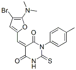 4,6(1H,5H)-Pyrimidinedione,  5-[[4-bromo-5-(dimethylamino)-2-furanyl]methylene]dihydro-1-(4-methylphenyl)-2-thioxo- 结构式