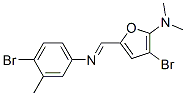 2-Furanamine,  3-bromo-5-[[(4-bromo-3-methylphenyl)imino]methyl]-N,N-dimethyl- 结构式