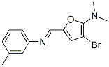 2-Furanamine,  3-bromo-N,N-dimethyl-5-[[(3-methylphenyl)imino]methyl]- 结构式