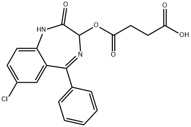 (7-CHLORO-2,3-DIHYDRO-2-OXO-5-PHENYL-1H-BENZO-1,4-DIAZEPIN-3-YL) HYDROGEN SUCCINATE 结构式