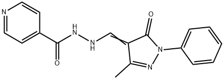 N'-[(3-Methyl-5-oxo-1-phenyl-2-pyrazolin-4-ylidene)methyl]-4-pyridinecarbohydrazide 结构式