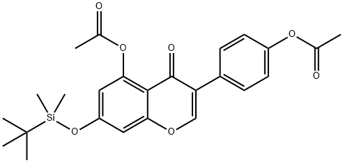 4',5-Di-O-acetyl-7-O-tert-butyldiMethylsilyl Genistein 结构式