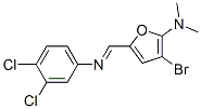2-Furanamine,  3-bromo-5-[[(3,4-dichlorophenyl)imino]methyl]-N,N-dimethyl- 结构式