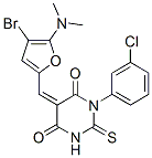 4,6(1H,5H)-Pyrimidinedione,  5-[[4-bromo-5-(dimethylamino)-2-furanyl]methylene]-1-(3-chlorophenyl)dihydro-2-thioxo- 结构式