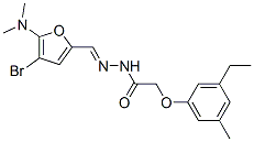 Acetic  acid,  (3-ethyl-5-methylphenoxy)-,  [[4-bromo-5-(dimethylamino)-2-furanyl]methylene]hydrazide  (9CI) 结构式