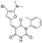 2,4,6(1H,3H,5H)-Pyrimidinetrione,  5-[[4-bromo-5-(dimethylamino)-2-furanyl]methylene]-1-(2-methylphenyl)- 结构式