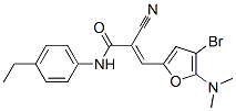 2-Propenamide,  3-[4-bromo-5-(dimethylamino)-2-furanyl]-2-cyano-N-(4-ethylphenyl)- 结构式