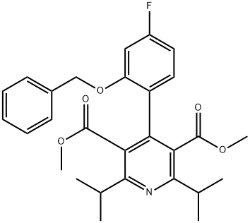 (4-(2-(苄氧基)-4-氟苯基)-2,6-二异丙基吡啶-3,5-二羧酸二甲酯 结构式