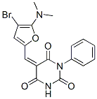 2,4,6(1H,3H,5H)-Pyrimidinetrione,  5-[[4-bromo-5-(dimethylamino)-2-furanyl]methylene]-1-phenyl- 结构式