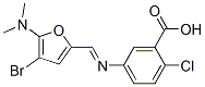 Benzoic  acid,  5-[[[4-bromo-5-(dimethylamino)-2-furanyl]methylene]amino]-2-chloro- 结构式