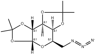 6-叠氮-6-脱氧-1,2:3,4-二-O-异亚丙基-Α-D-吡喃半乳糖 结构式