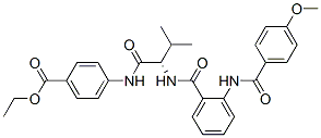 Benzoic acid, 4-[[(2S)-2-[[2-[(4-methoxybenzoyl)amino]benzoyl]amino]-3-methyl-1-oxobutyl]amino]-, ethyl ester (9CI) 结构式