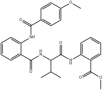 Benzoic acid, 2-[[2-[[2-[(4-methoxybenzoyl)amino]benzoyl]amino]-3-methyl-1-oxobutyl]amino]-, methyl ester (9CI) 结构式