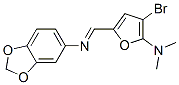 1,3-Benzodioxol-5-amine,  N-[[4-bromo-5-(dimethylamino)-2-furanyl]methylene]- 结构式