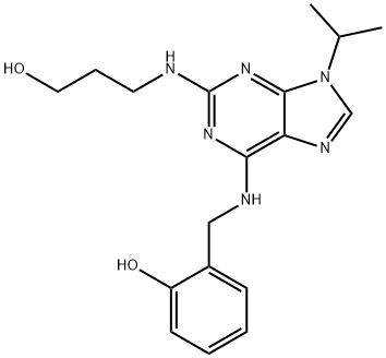 2-[[[2-[(3-羟基丙基)氨基]-9-(1-甲基乙基)-9H-嘌呤-6-基]氨基]甲基]苯酚 结构式