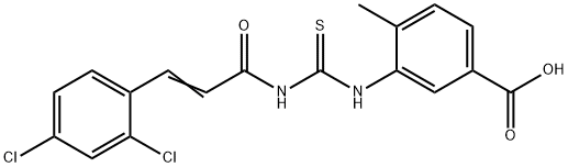 3-[[[[3-(2,4-DICHLOROPHENYL)-1-OXO-2-PROPENYL]AMINO]THIOXOMETHYL]AMINO]-4-METHYL-BENZOIC ACID 结构式