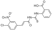 2-[[[[3-(4-CHLORO-3-NITROPHENYL)-1-OXO-2-PROPENYL]AMINO]THIOXOMETHYL]AMINO]-BENZOIC ACID 结构式