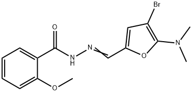 Benzoic  acid,  2-methoxy-,  [[4-bromo-5-(dimethylamino)-2-furanyl]methylene]hydrazide  (9CI) 结构式