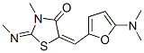 4-Thiazolidinone,  5-[[5-(dimethylamino)-2-furanyl]methylene]-3-methyl-2-(methylimino)- 结构式