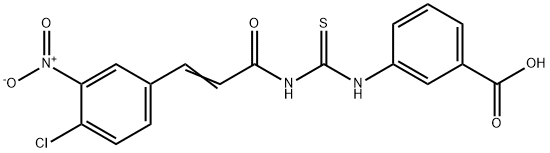 3-[[[[3-(4-CHLORO-3-NITROPHENYL)-1-OXO-2-PROPENYL]AMINO]THIOXOMETHYL]AMINO]-BENZOIC ACID 结构式