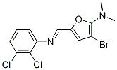 2-Furanamine,  3-bromo-5-[[(2,3-dichlorophenyl)imino]methyl]-N,N-dimethyl- 结构式