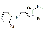 2-Furanamine,  3-bromo-5-[[(2-chlorophenyl)imino]methyl]-N,N-dimethyl- 结构式