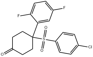 4 - ((4-氯苯基)磺酰基)-4-(2,5-二氟苯基)环己酮 结构式