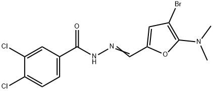 Benzoic  acid,  3,4-dichloro-,  [[4-bromo-5-(dimethylamino)-2-furanyl]methylene]hydrazide  (9CI) 结构式