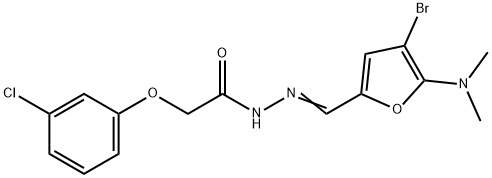 Acetic  acid,  (3-chlorophenoxy)-,  [[4-bromo-5-(dimethylamino)-2-furanyl]methylene]hydrazide  (9CI) 结构式
