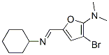2-Furanamine,  3-bromo-5-[(cyclohexylimino)methyl]-N,N-dimethyl- 结构式