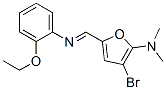 2-Furanamine,  3-bromo-5-[[(2-ethoxyphenyl)imino]methyl]-N,N-dimethyl- 结构式