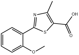 2-(2-甲氧基苯基)-4-甲基噻唑-5-羧酸 结构式