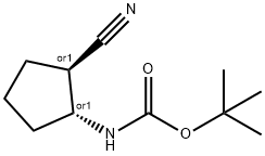 Carbamic acid, [(1R,2R)-2-cyanocyclopentyl]-, 1,1-dimethylethyl ester, rel- 结构式