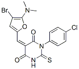 4,6(1H,5H)-Pyrimidinedione,  5-[[4-bromo-5-(dimethylamino)-2-furanyl]methylene]-1-(4-chlorophenyl)dihydro-2-thioxo- 结构式