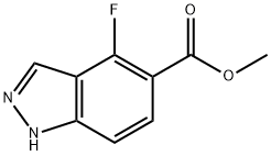 1H-indazole-5-carboxylic acid, 4-fluoro-, Methyl ester 结构式