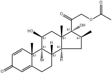 9Α-溴-16Β-甲基孕甾-1,4-二烯-11Β,17Α,21-三醇-3,20-二酮-21-醋酸酯 结构式