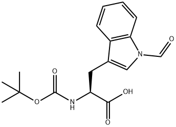 N-叔丁氧羰基-N'-醛基-L-色氨酸 结构式