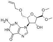 4-(2-AMINO-1,6-DIHYDRO-6-OXO-9H-PURIN-9-YL)-2,5-ANHYDRO-4-DEOXY-6-O-2-PROPENYL-1-(DIMETHYL ACETAL)-L-MANNOSE 结构式