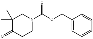 3,3-二甲基-4-氧哌啶-1-甲酸苄酯 结构式