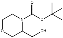 3-(羟基甲基)吗啉-4-甲酸叔丁酯 结构式