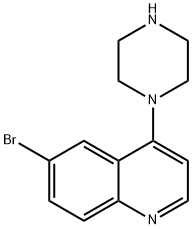 6-BROMO-4-(PIPERAZIN-1-YL)QUINOLINE 结构式
