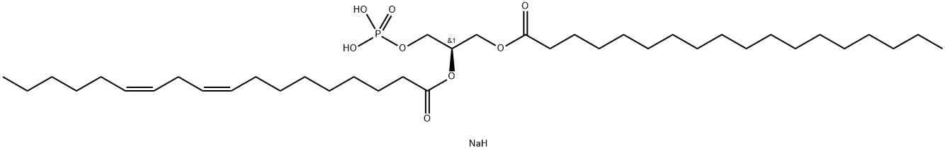 1-STEAROYL-2-LINOLEOYL-SN-GLYCERO-3-PHOSPHATE (SODIUM SALT);18:0-18:2 PA 结构式