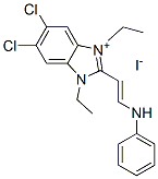 5,6-dichloro-1,3-diethyl-2-[2-(phenylamino)vinyl]-1H-benzimidazolium iodide 结构式
