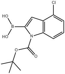 1-BOC-4-氯吲哚-2-硼酸 结构式