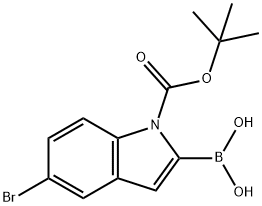 1-BOC-5-溴吲哚-2-硼酸 结构式