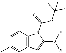 1-BOC-5-甲基吲哚-2-硼酸 结构式