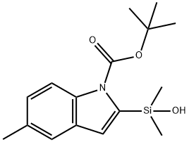 1-BOC-2-(HYDROXY-DIMETHYL-SILANYL)-5-METHYL-INDOLE 结构式