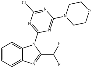 4-(4-氯-6-(2-(二氟甲基)-1H-苯并[D]咪唑-1-基)-1,3,5-三嗪-2-基)吗啉 结构式