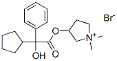 (3R)-3-[[(2R)-环戊基羟基苯基乙酰基]氧基]-1,1-二甲基吡咯烷溴化物 结构式